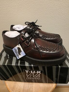 NWT T.U.K Burgundy Viva Creepers